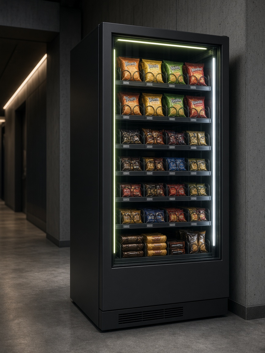 Máquina vending en un pasillo de empresa